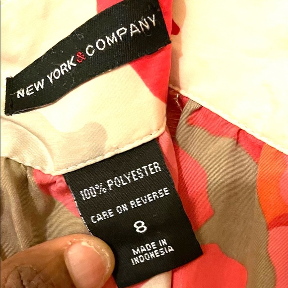 💝 New York & Company Orange Floral Skirt, Size 8 - Picture 5 of 5